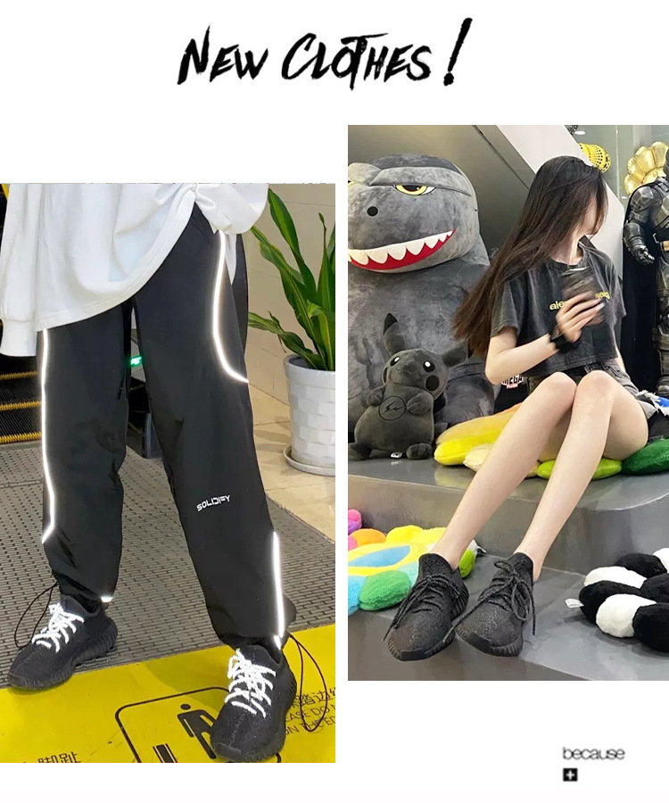 述灿椰子鞋350v2官方正品莆田男鞋透气运动鞋子女鞋真爆黑满天星详情35