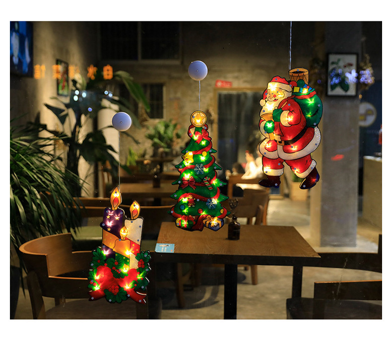 led圣诞吸盘灯老人雪人造型橱窗装饰灯节日氛围小彩灯批发圣诞灯详情5