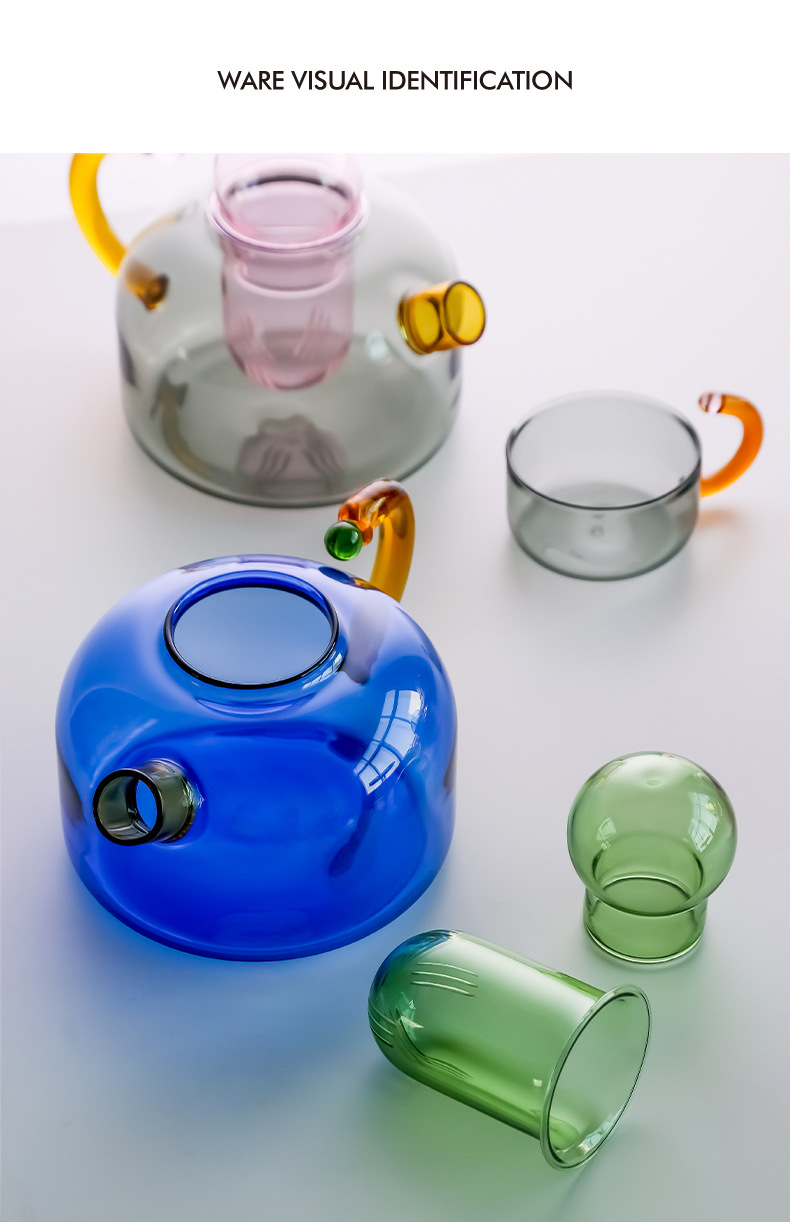 Creative high-temperature resistant glass tea water separation and filtration small brewing teapot, household electric ceramic stove, tea flower brewing teapot around the stove pic 8