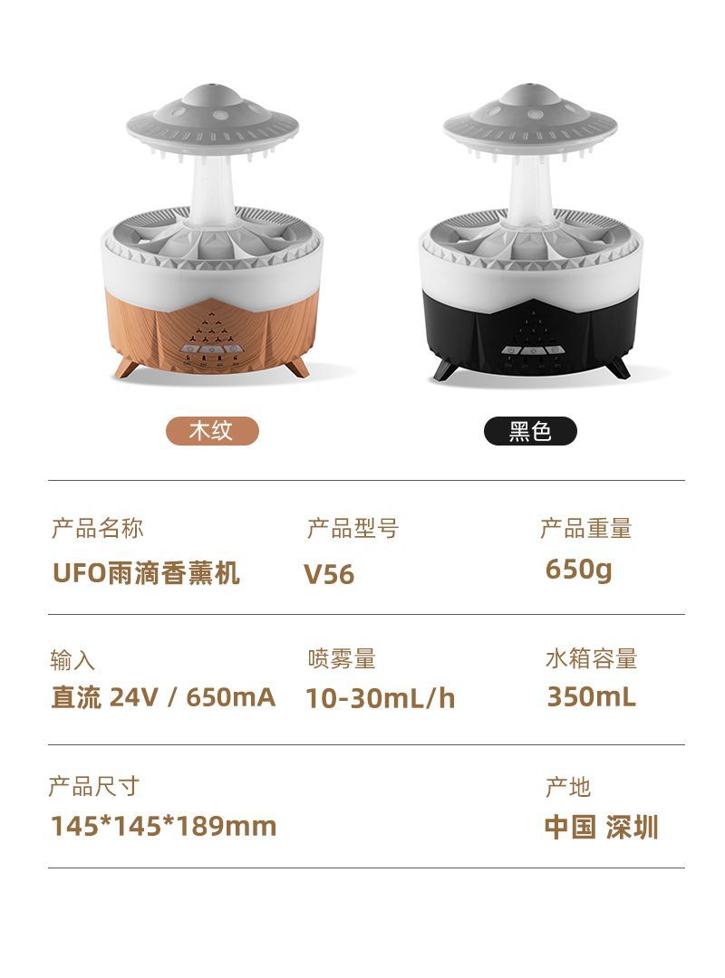 Cross-border new water drop aroma diffuser, humidifier, home thick fog volume, desktop silent remote control essential oil diffuser pic 28