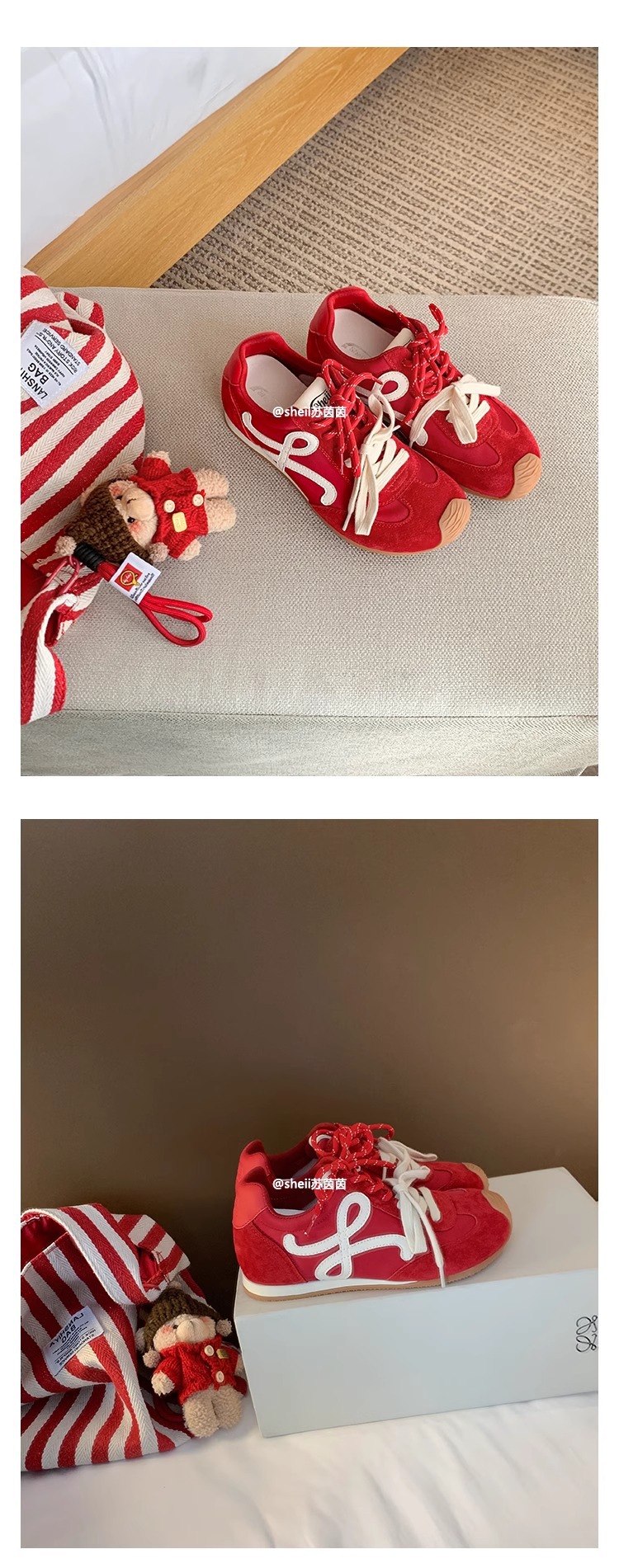 苏茵茵7cm内增高版~复古小歪头鸳鸯鞋带休闲鞋德训鞋女阿甘小白鞋详情24