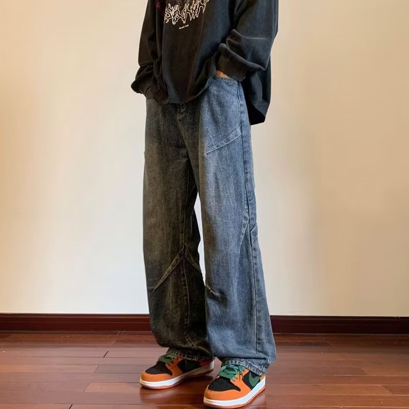 2024新款牛仔裤男款春夏季美式潮流vibe裤子大码宽松阔腿直筒男裤详情4