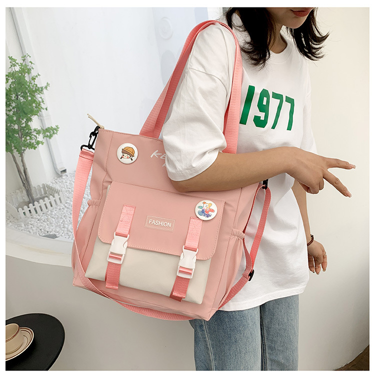 书包女ins森系单肩包学生帆布包清新简约斜挎包大容量装书手提袋详情25