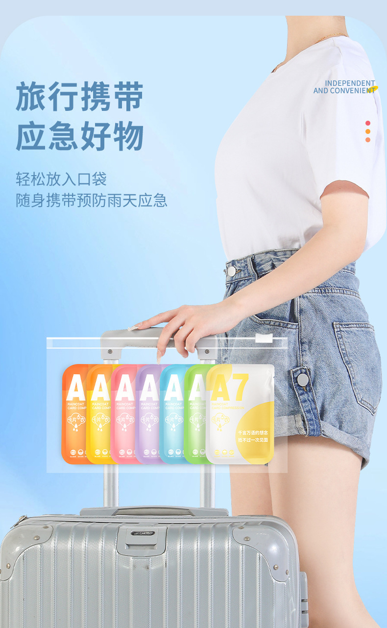 Thickened and lengthened disposable raincoat, explosion-proof rain travel one-piece raincoat, portable card, adult hiking and rafting raincoat pic 11