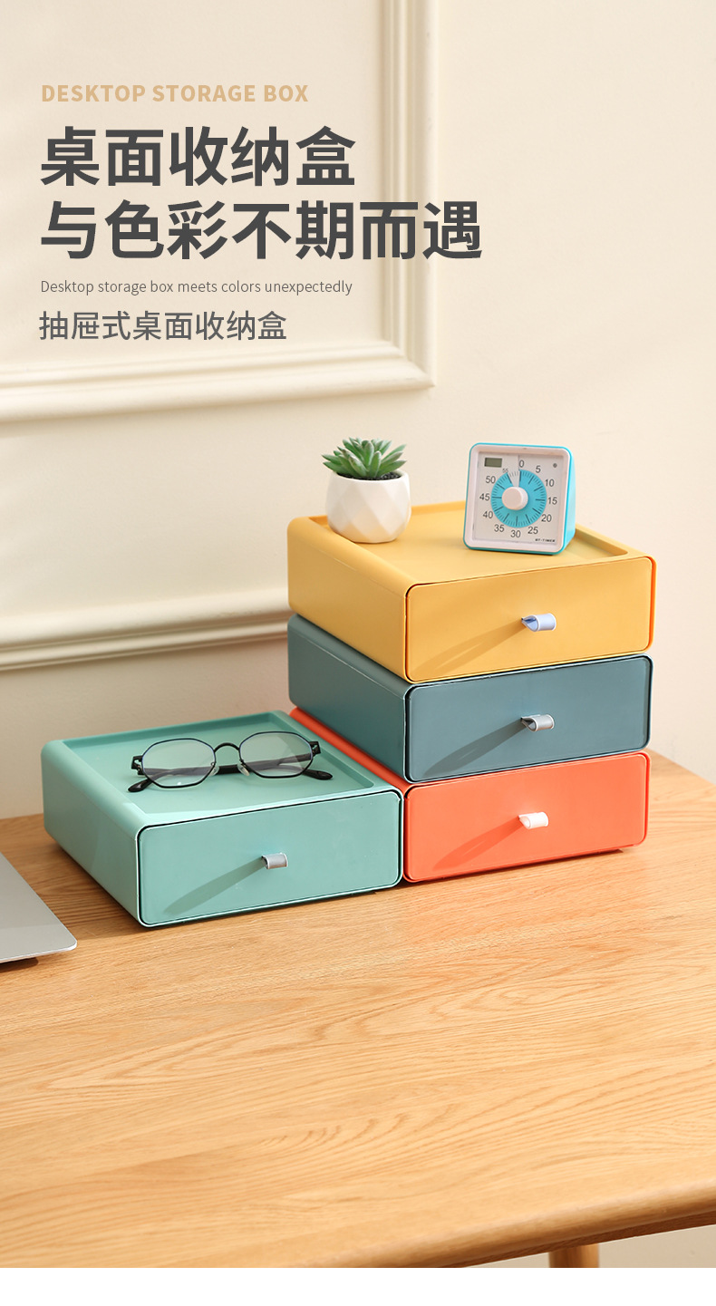 Drawer-type desktop storage box, storage box, office desk rack, organizing cabinet, wholesale organizing box pic 2