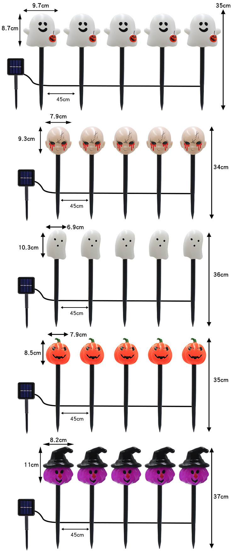 万圣节南瓜太阳能地插灯南瓜装饰庭院花园户外装饰万圣节地插灯详情10