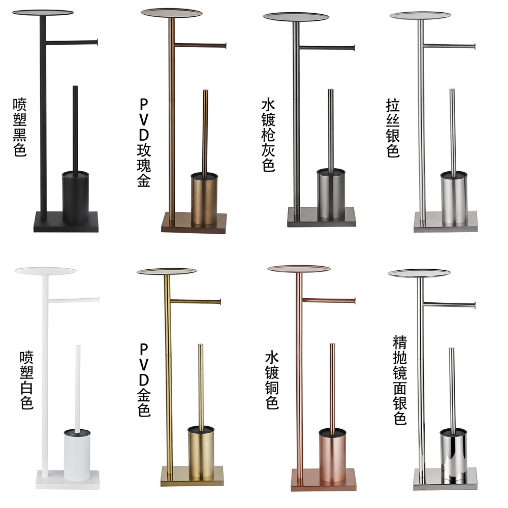 落地式厕纸架站立式纸巾架家用卫生间一体式收纳马桶刷卷纸收纳架详情3