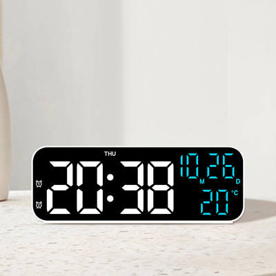 New cross-camera multi-functional clock LED electronic clock, fresh living room wall clock, can be hung or stood up, dual-purpose clock 6650 pic 12