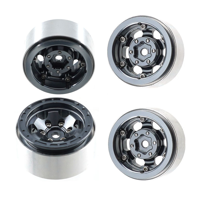 Four pieces of high-gap bead alloy lock rims, suitable for TRX-4M 1/18 automotive truck model upgrade spare parts pic 5