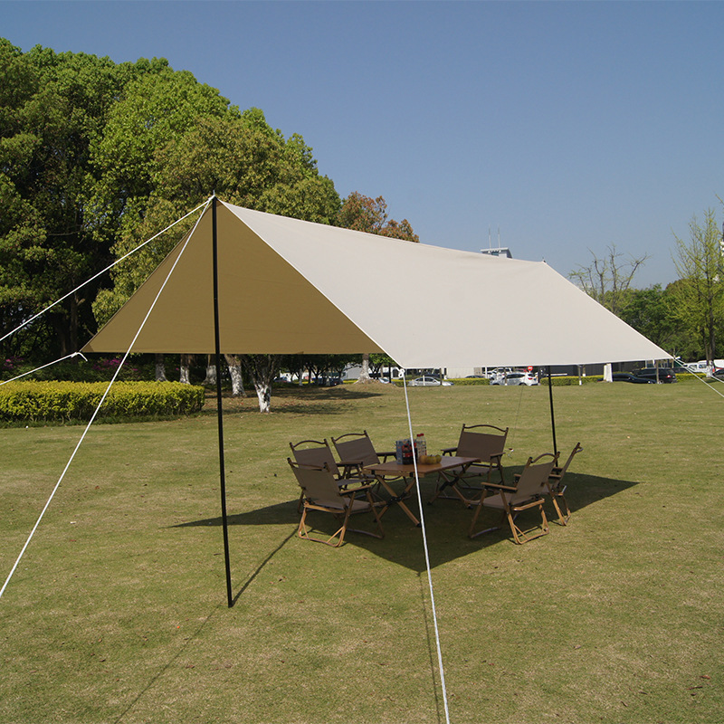 户外露营天幕帐篷黑胶涂银天幕方形蝶形天幕批发定制防风户外休闲详情3