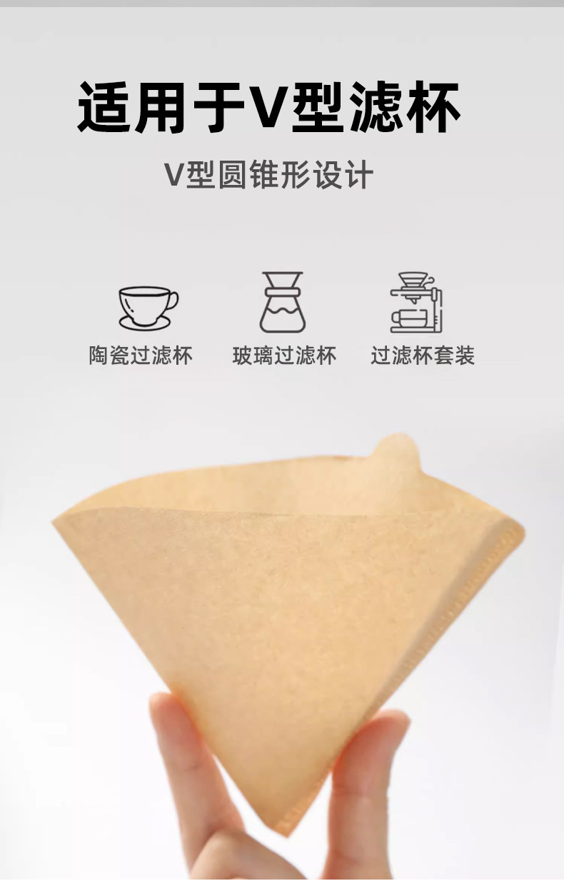 V60 Hand-brewed coffee filter paper, conical fan-shaped drip filter paper, 1-2-4 servings, one-piece consignment pic 2