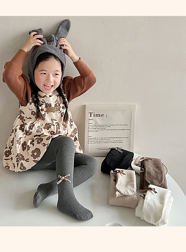 女童打底裤秋冬季加绒加厚铃铛蝴蝶结儿童连裤袜宝宝婴儿保暖袜裤详情14