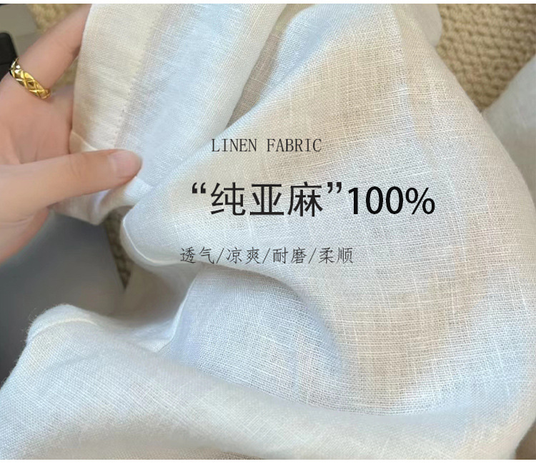 亚麻阔腿裤女夏新款高腰薄款垂感高级感休闲宽松窄版直筒长裤女裤详情9