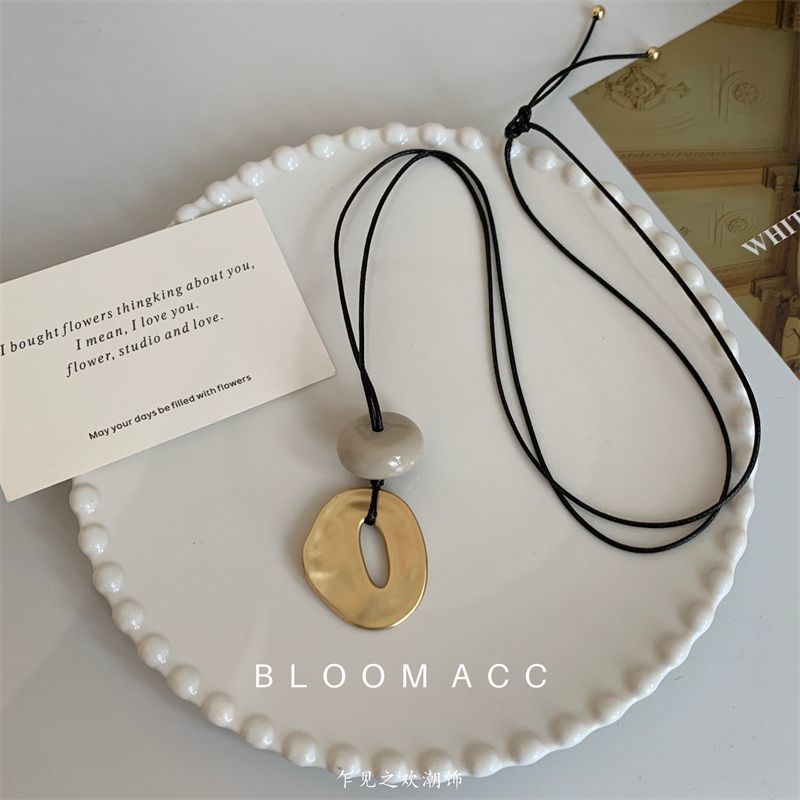 韩国ins简约几何不规则吊坠长款项链女小众气质百搭可调节配饰链详情7