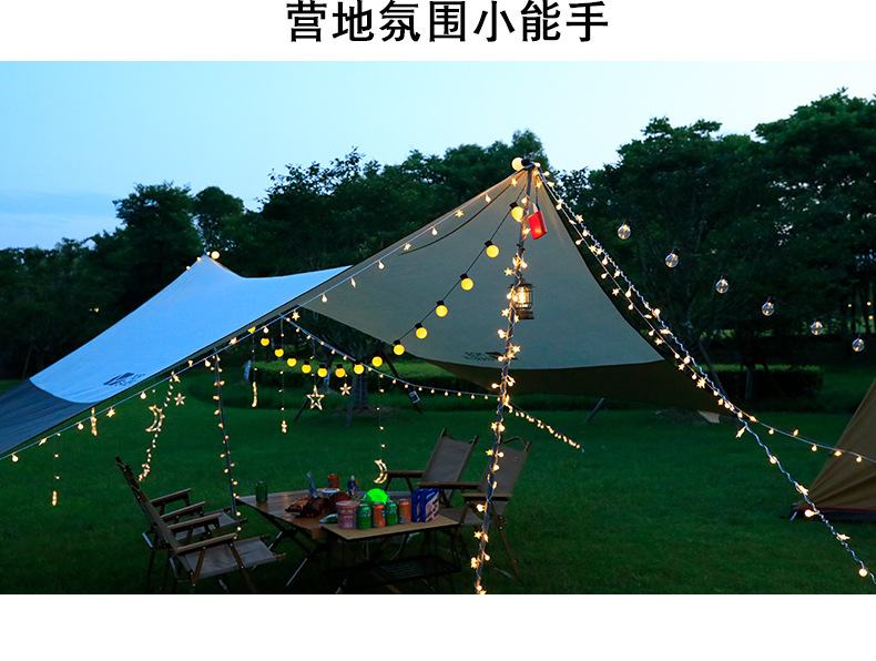 跨境热销led球泡灯串户外露营天幕太阳能灯串婚庆夜市摆摊装饰氛围灯详情12