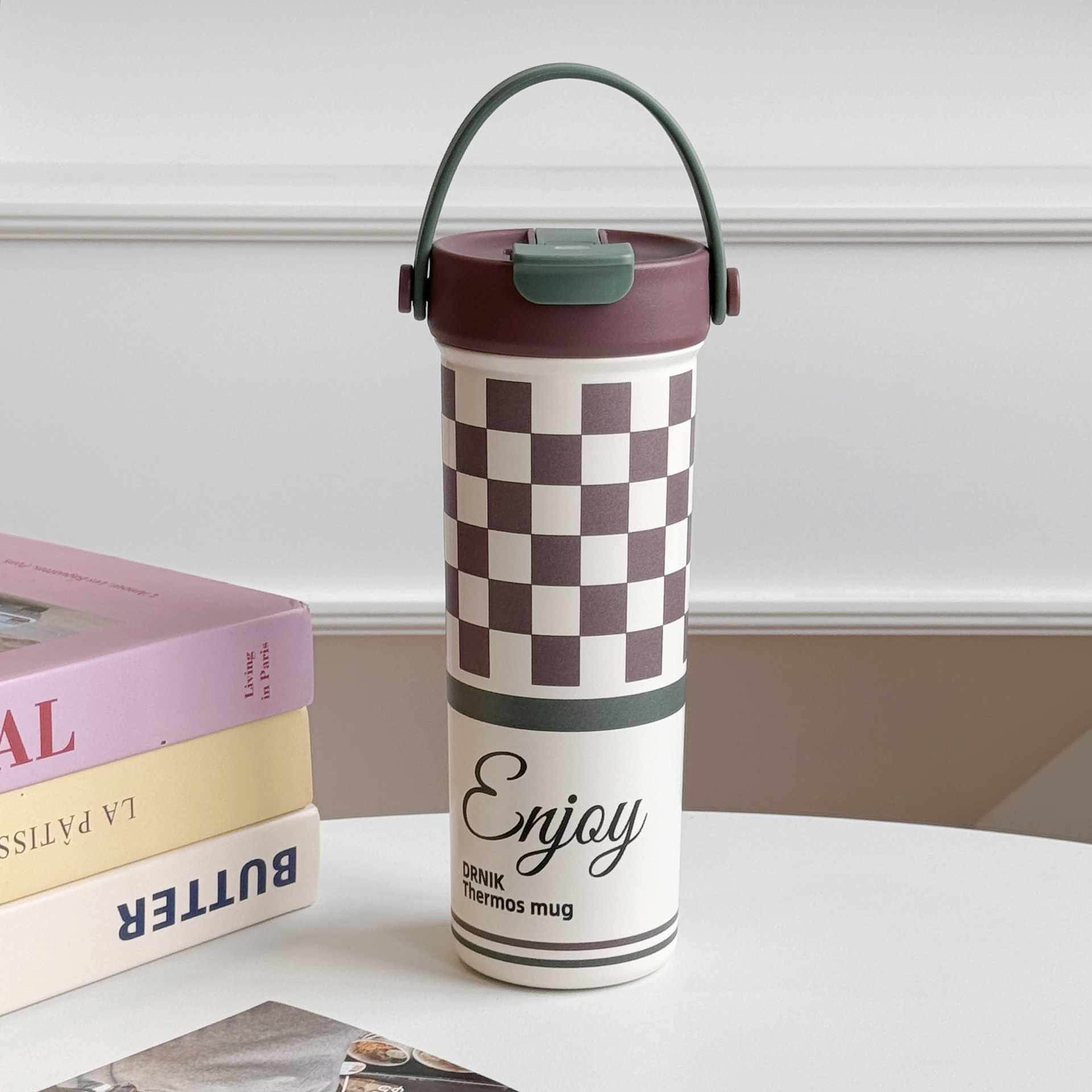 户外高颜值随手双饮咖啡杯美式便携车载水杯手提运动线条图咖啡杯详情8