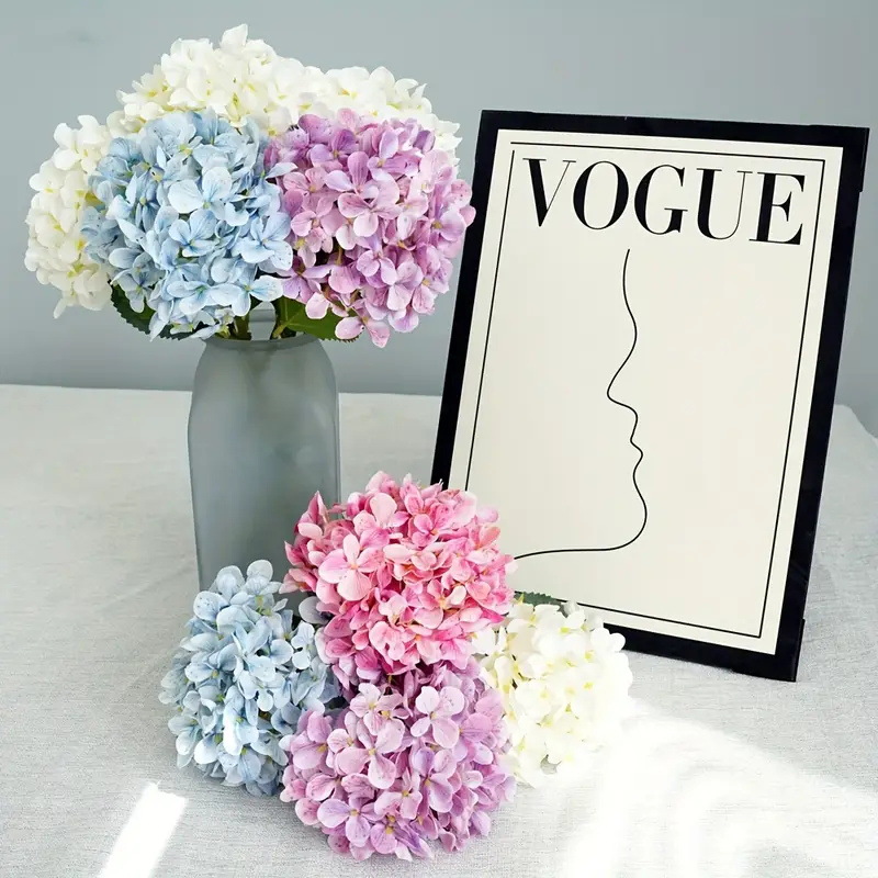 新款仿真绣球花3叶96片人造花婚庆家居装饰花艺摆设摄影道具假花详情2