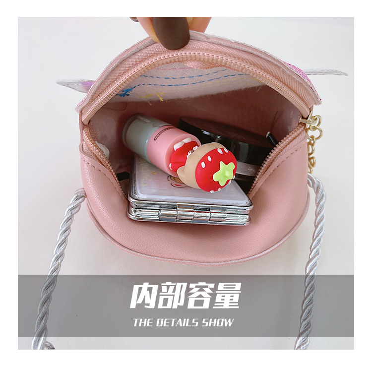 New PU small bag for girls, mini crossbody bag for toddlers and babies, cartoon and cute rainbow coin purse for girls pic 7