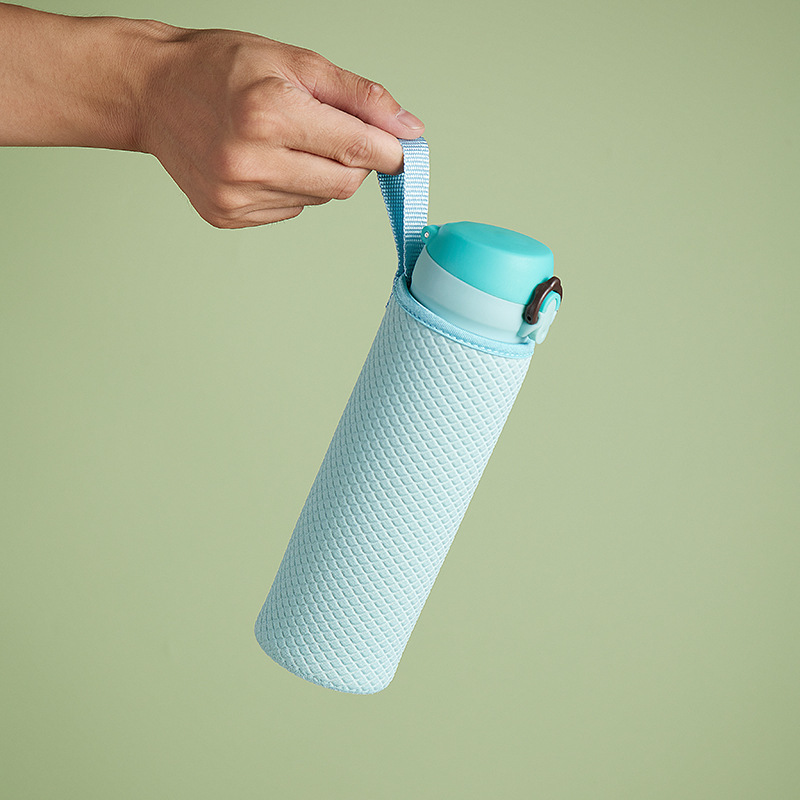 New 500ml insulated cup sleeve, thickened embossed glass cup, diving material water cup protective sleeve pic 4