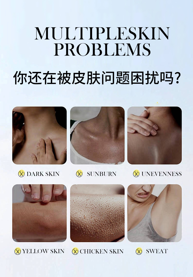 【 Exclusive for Cross-border Trade 】 All-English Frozen White Body Wash and Body Care Set - Arbutin Moisturizing Body Lotion pic 3