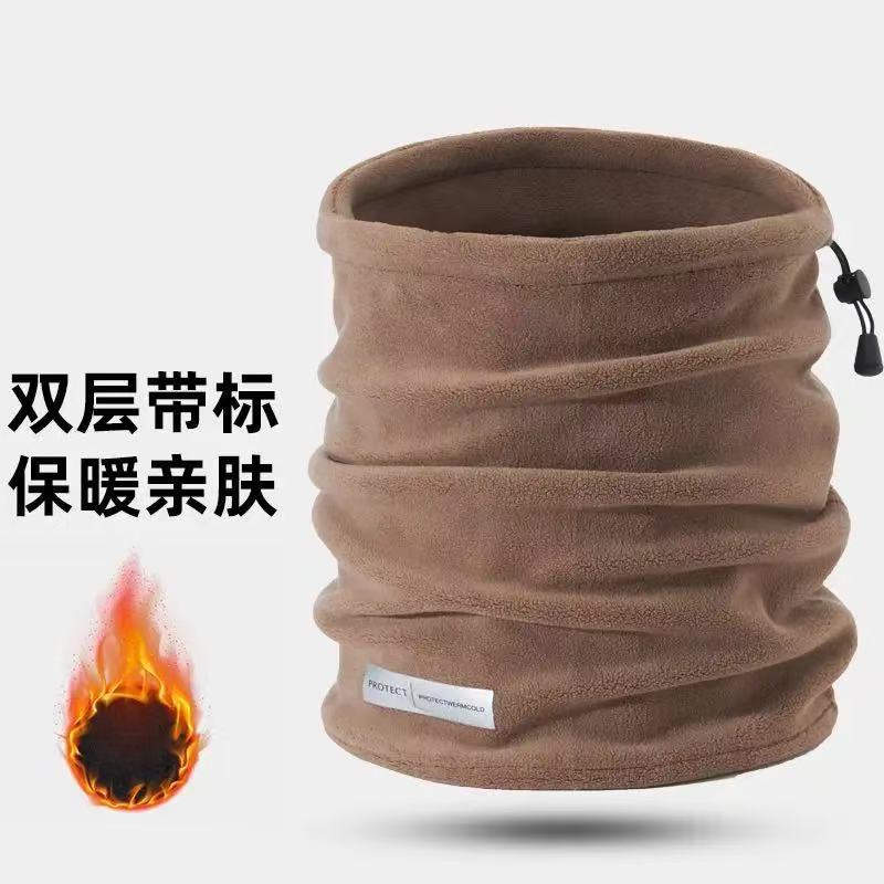秋冬户外双层保暖防寒加绒骑行面罩纯色简约百搭护颈防风两用围脖详情18