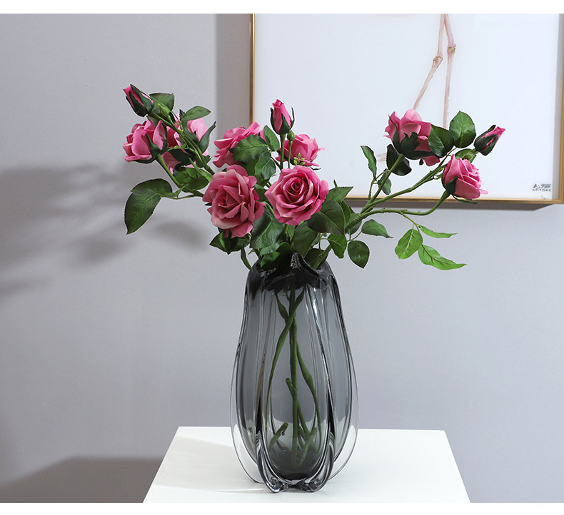 若惜3头手感保湿兰心玫瑰花仿真花家居装饰摄影道具摆件厂家批发详情13