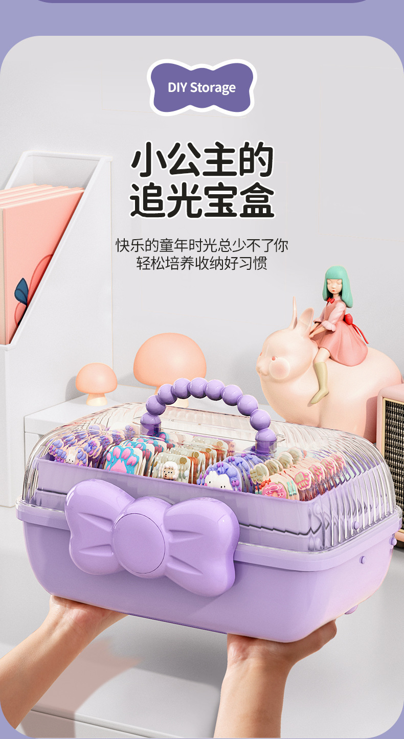 ll三层手提咕卡收纳盒大容量学生文具盒儿童女孩diy手账贴纸赵详情10