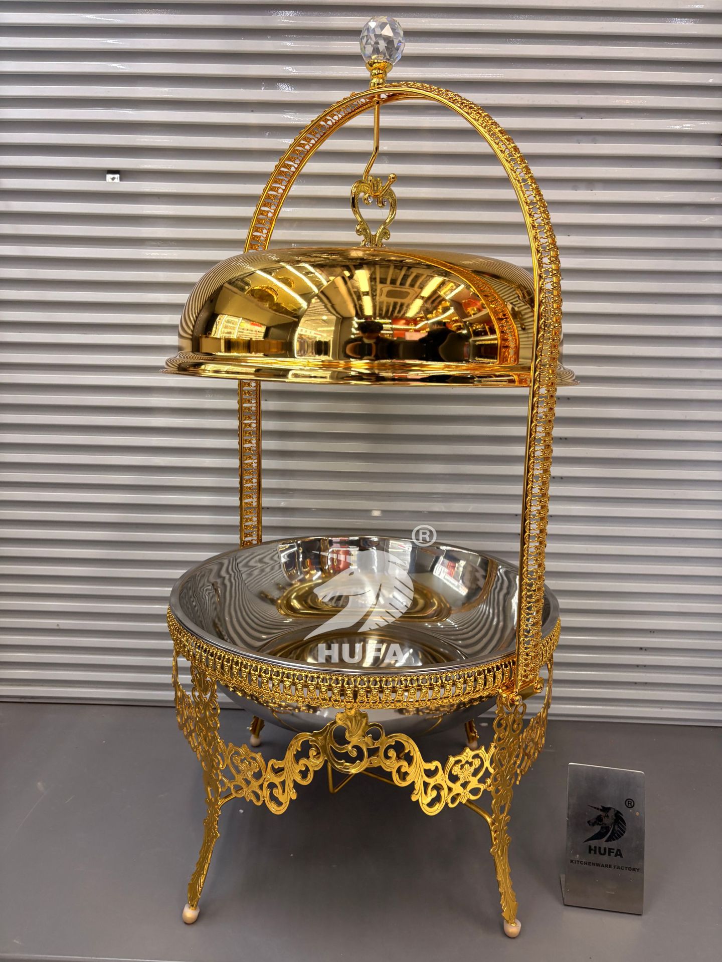 Cross-border luxury golden lace hanging stove, dining stove, alcohol stove, hotel insulated stove, Chafing Dish pic 10