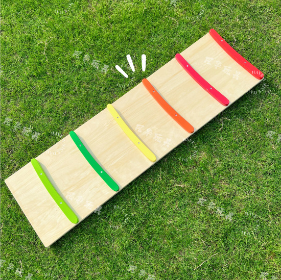 早教益智儿童木制多功能彩虹摇摇椅平衡板攀爬架互动玩具幼儿园详情3