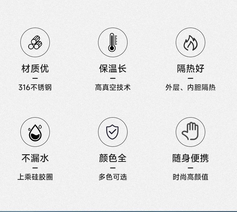 华亚316全钢保温杯保温壶水杯子大容量便携网红保温水壶316不锈钢详情3