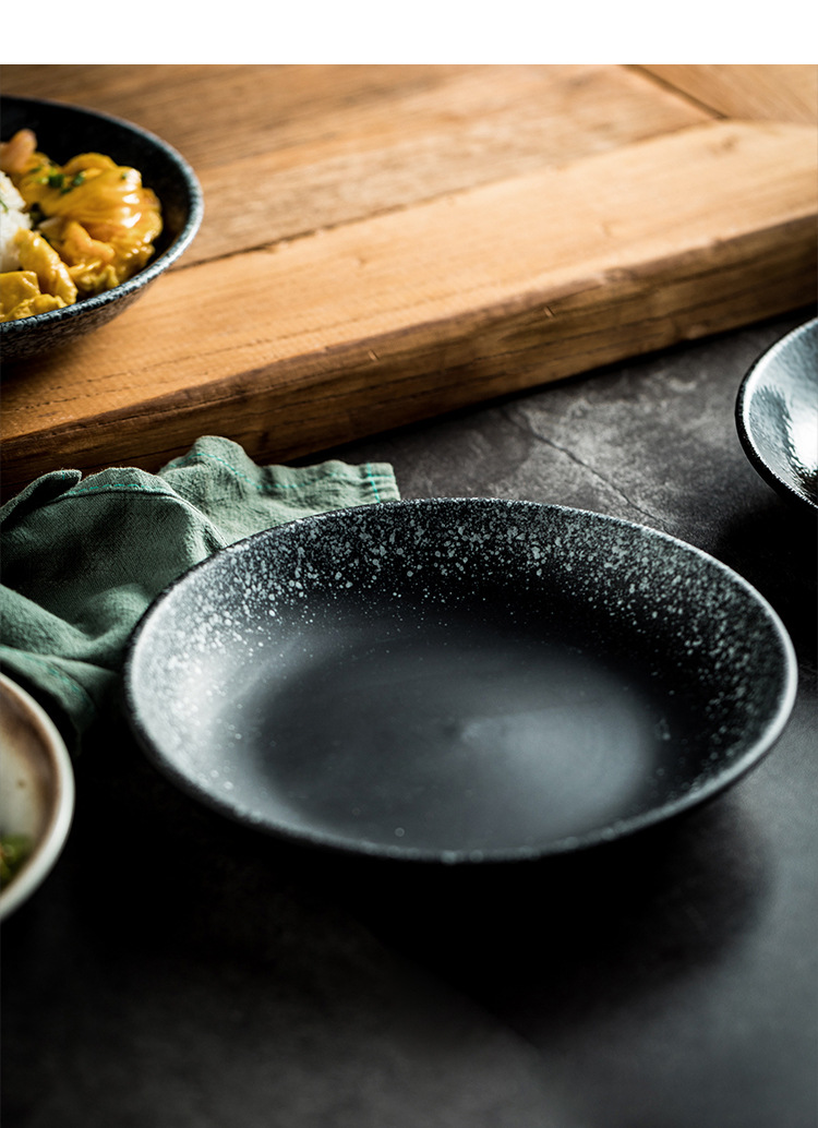 日式饭盘家用料理店西餐盘碗盘汤盘菜盘子早点盘陶瓷平盘餐具套装详情15