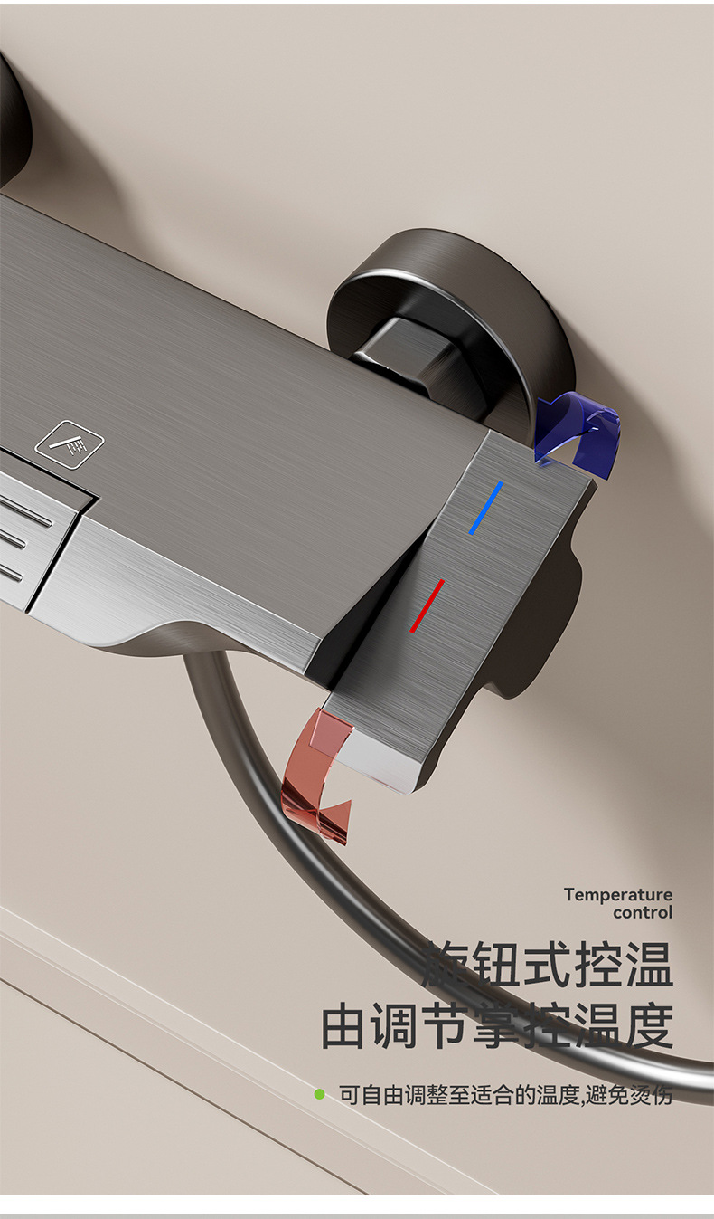 Carefully selected simple shower head, no top spray, large water volume gun, grey shower head set, pressurized hotel shower head wholesale pic 6