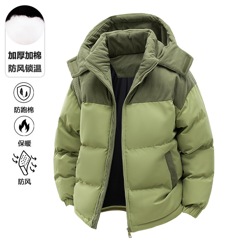 Cross-border cotton-padded jacket for men with fleece 2025 winter new style thickened warm and cold-proof cotton-padded jacket, cotton-padded coat, trendy, can be opened again pic 1