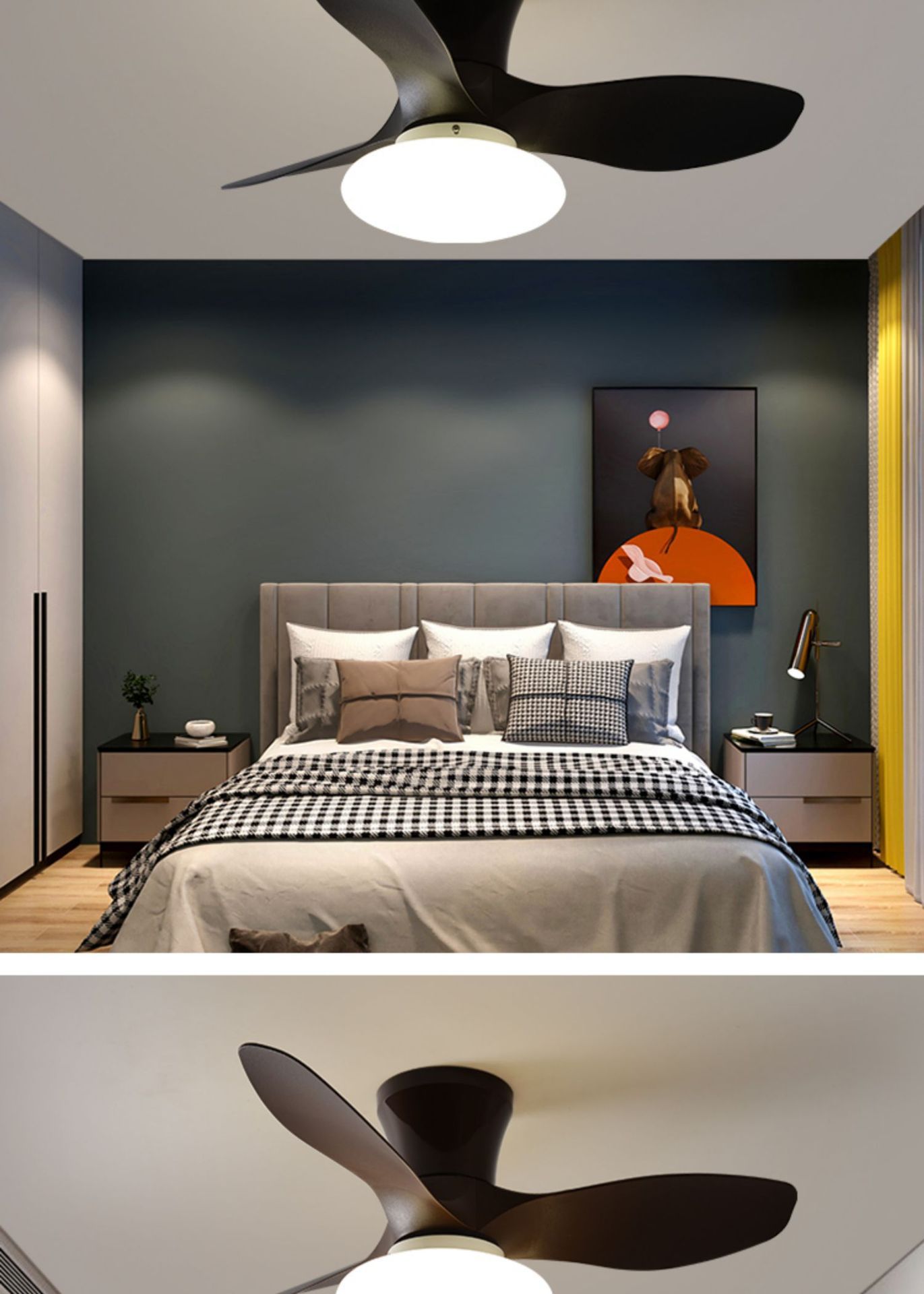 网红智能奶油风风扇灯简约吸顶吊扇灯卧室餐厅家用护眼风扇灯一体详情11