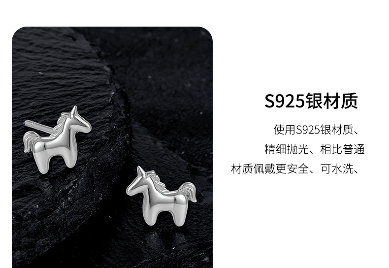 Zhuoheng Select New AliExpress earrings, European and American cross-border S925 silver inlaid hip-hop style stud earrings, high-end and light luxury earrings pic 4