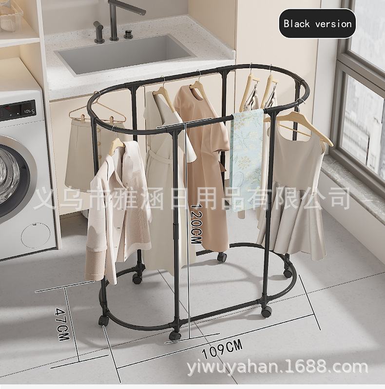 跨境源头工厂新款椭圆形旋转多功能晾衣架嗮衣架服装展示架陈列架详情8