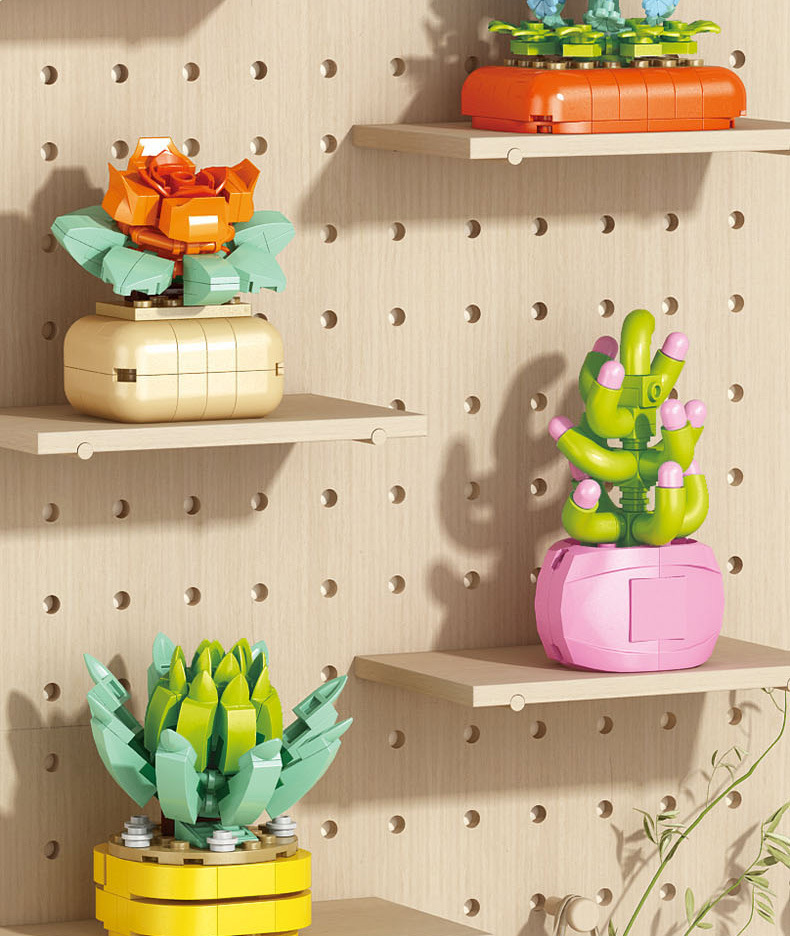 Succulent small particle building blocks compatible with Lego assembly building blocks, flower plant potted plant ornaments, gift for girls pic 24
