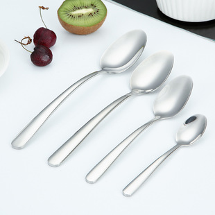 跨境304不锈钢勺子酒店自助加厚蛋形壳喝粥勺家用加厚加深公用勺详情6