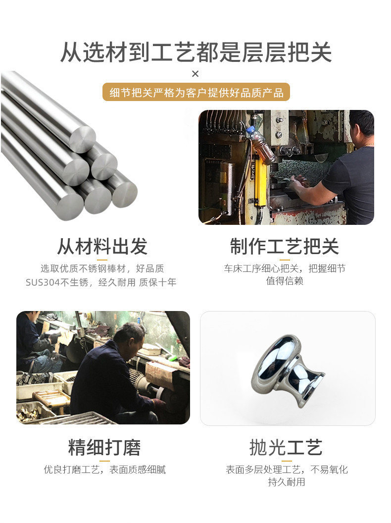 现代简约不锈钢球形把手不锈钢304实心单孔拉手衣柜抽屉小拉手详情13
