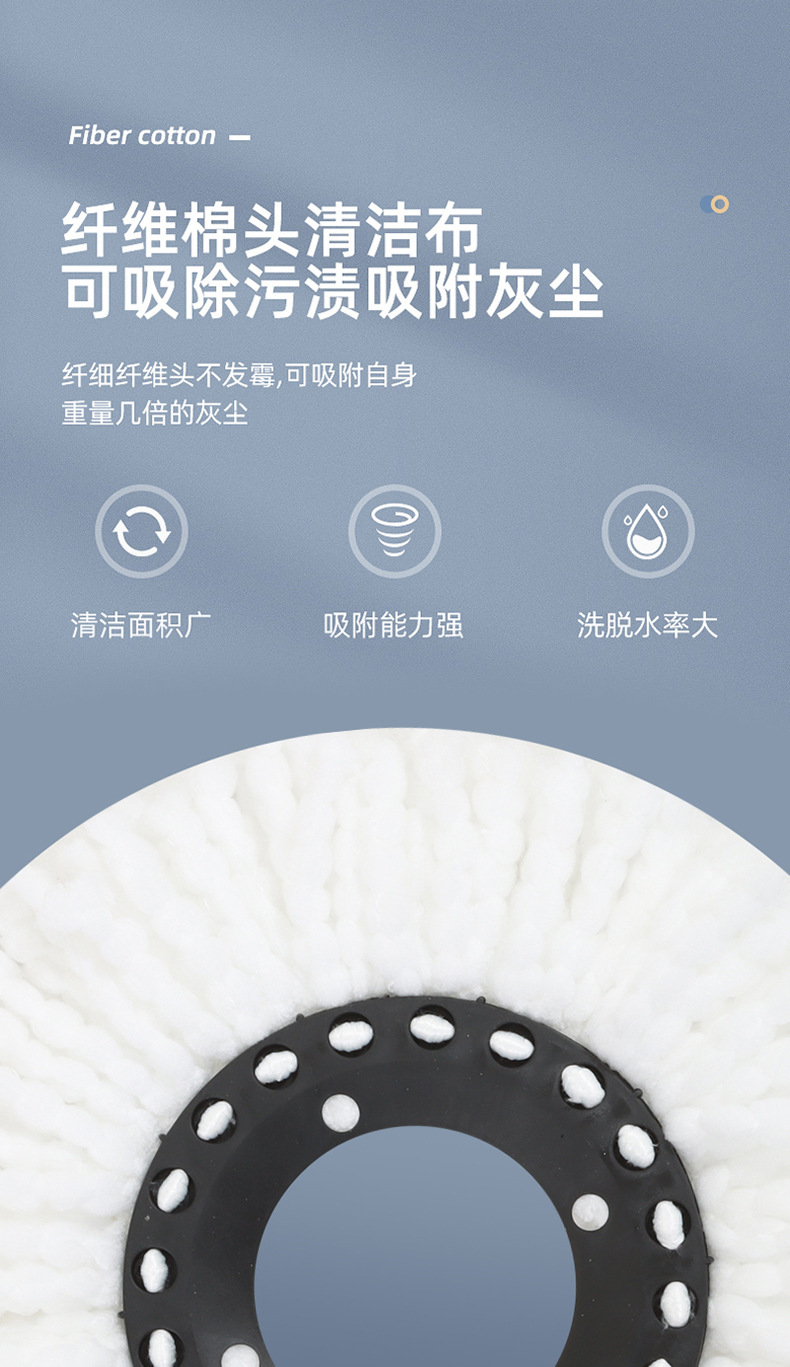 新款双驱动旋转拖把手压式免手洗拖布桶套装自拧水自动甩拖布桶0507详情9