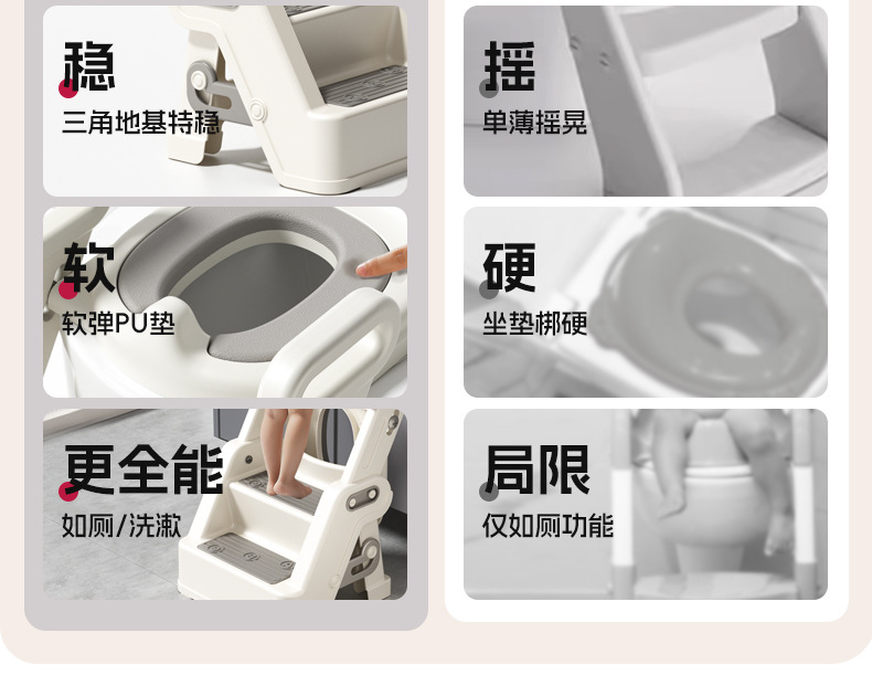 小沐马儿童马桶坐便器圈楼梯式男小孩女宝宝上厕所辅助阶梯踩脚凳详情4