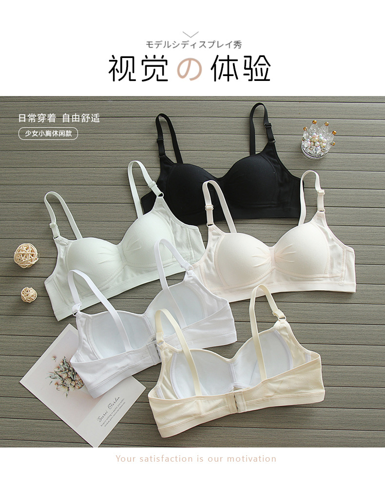纯棉薄款内衣女大学生初中生高中生女孩小胸聚拢防下垂少女文胸罩详情11