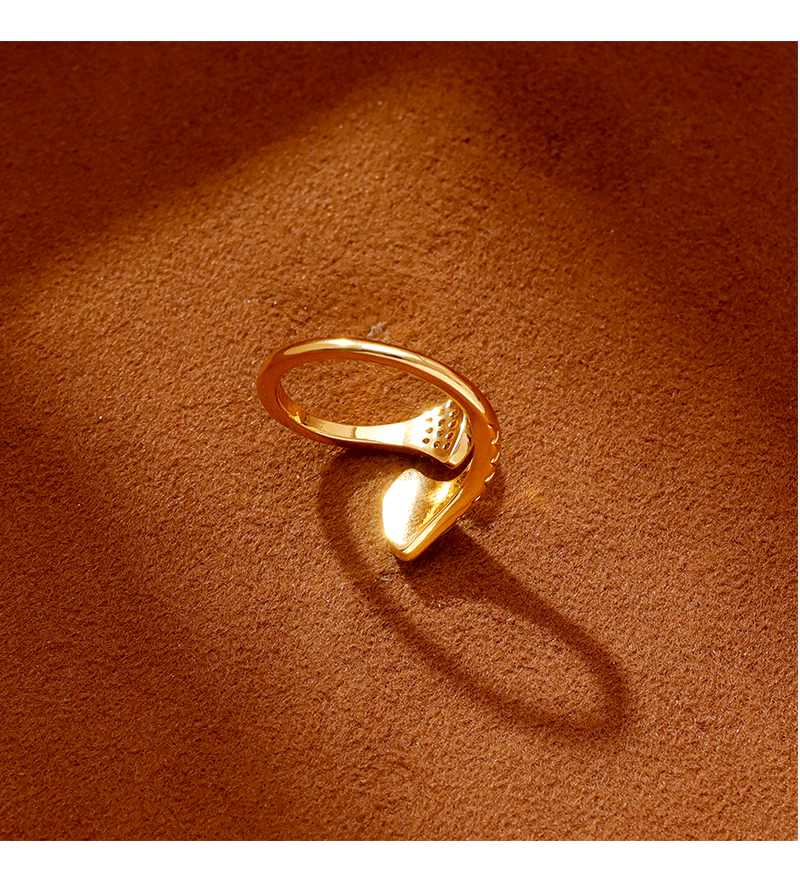 Hyacinth high-end fan-shaped shell ring for women, 2026 new trendy ring, fashionable, light luxury, elegant and high-end open ring pic 9