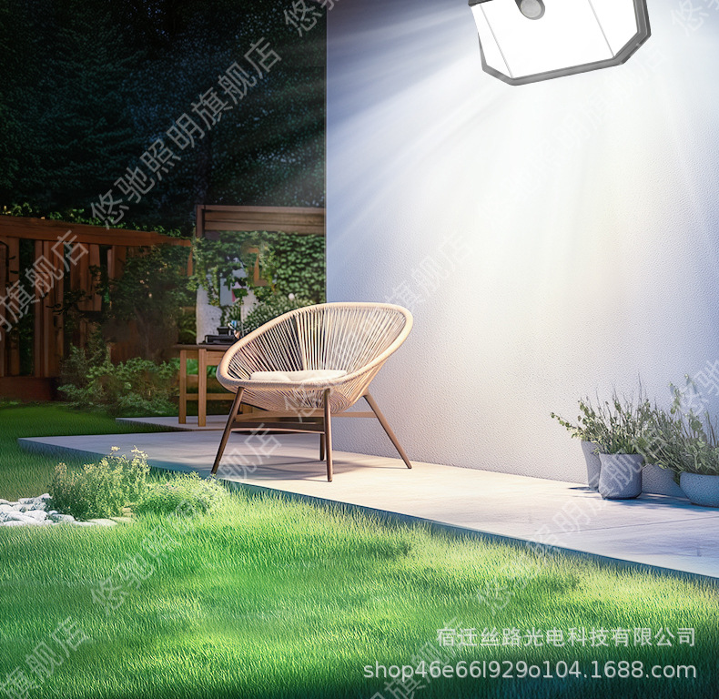 新款太阳能户外庭院灯家用农村院子室外防水人体感应照明路灯壁灯详情6