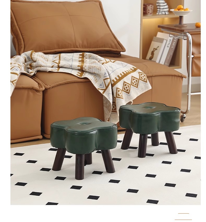 Wholesale Amazon light luxury shoe-changing stools, high-end living room sofas, low stools, home stools, popular backrest small chairs pic 19