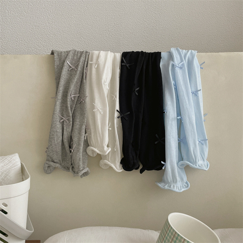 芭蕾风蝴蝶结jk洛丽塔袜子女过膝白色小腿纯欲堆堆袜夏天无骨袜详情1