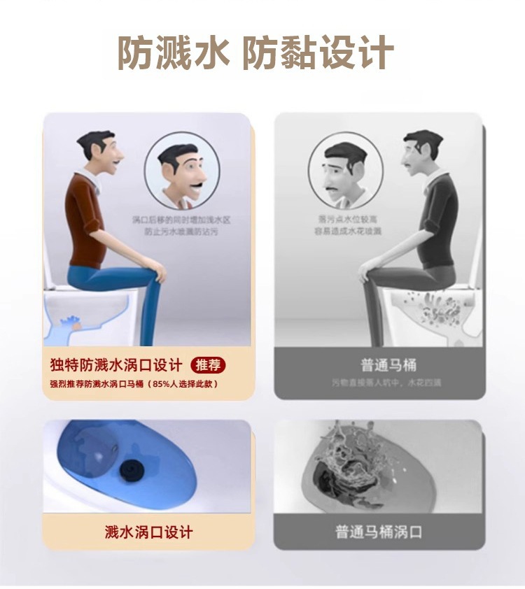 箭.牌马桶家用静音虹吸式一体式防堵防臭卫生间抽水小户型坐便器详情11