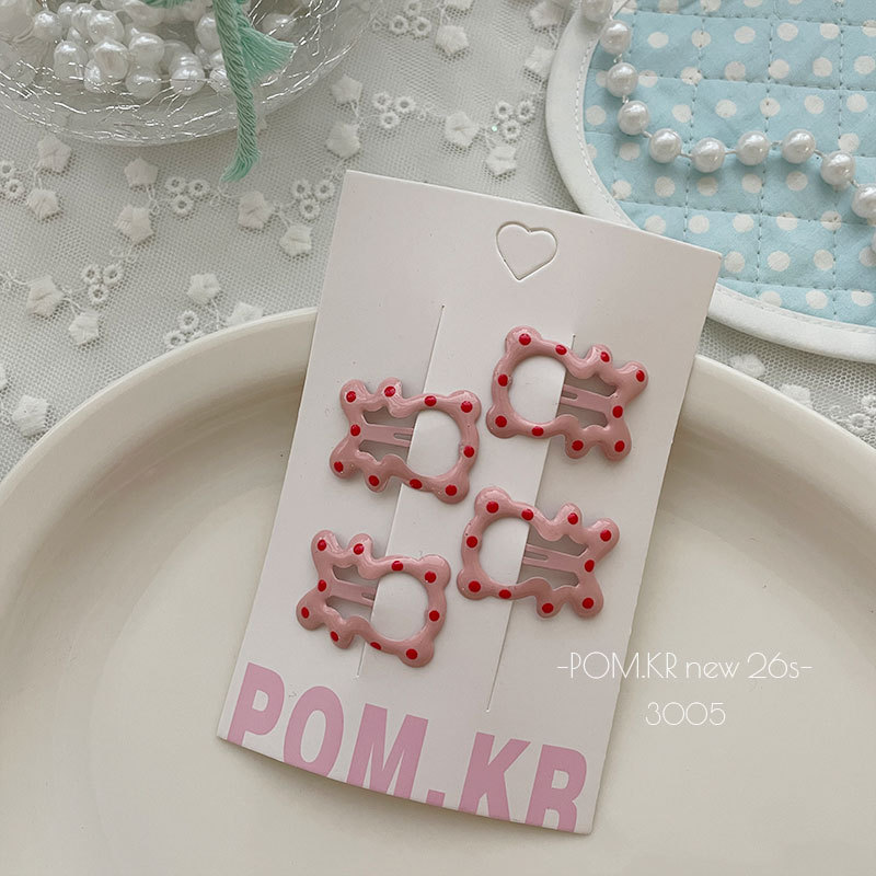 Spring new pink polka dot bb clips for children, sweet lacquered five-pointed star baby bangs clips for girls pic 8