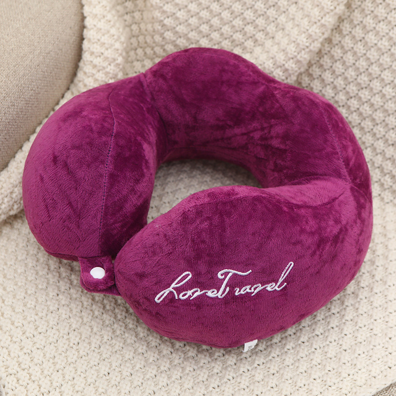 厂家批发新款绣花PP棉U型枕汽车飞机旅行枕u形护颈枕头可定LOGO详情5