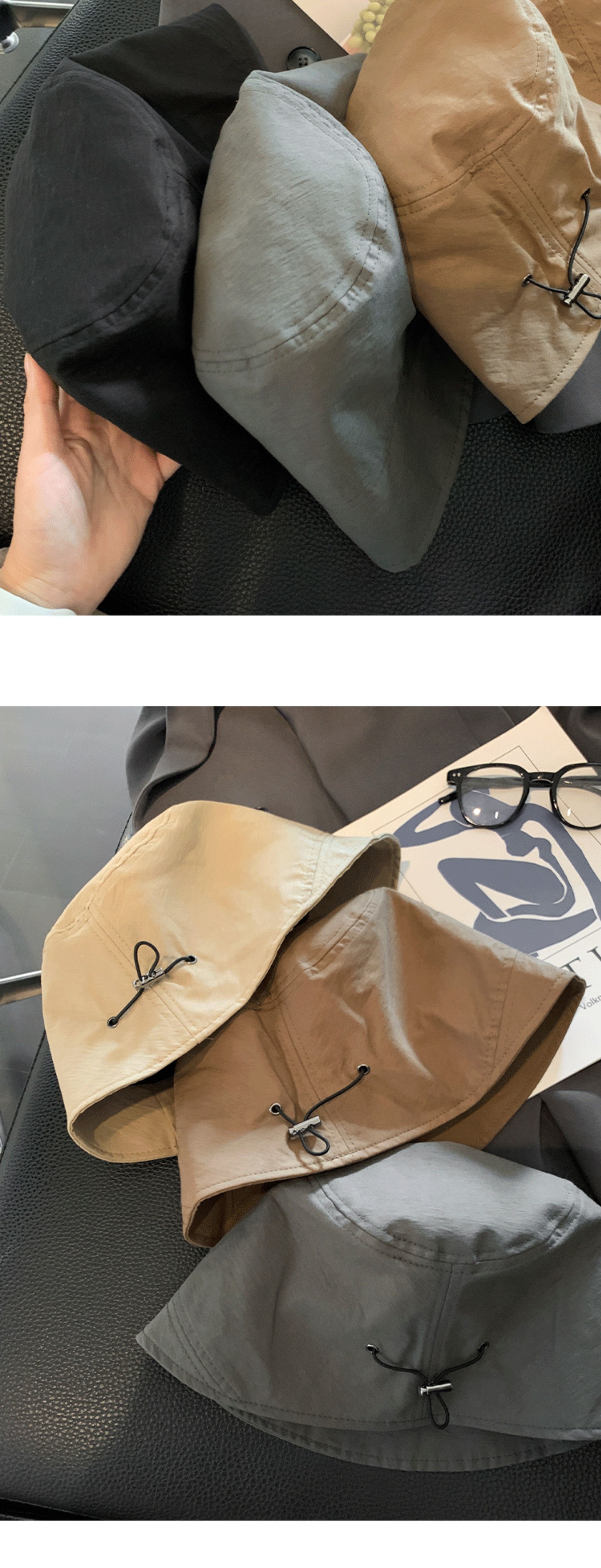 2025新款日系渔夫帽女夏季休闲薄款大帽檐显脸小防晒遮阳盆帽详情11